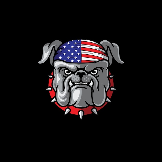 Mascotte de drapeau bulldog