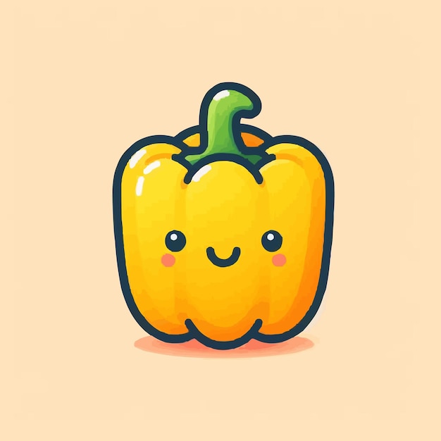 Vecteur la mascotte du capsicum jaune