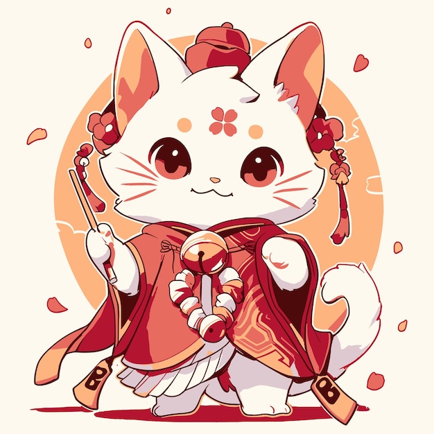 la mascotte du chat mignon pour le nouvel an chinois 2024