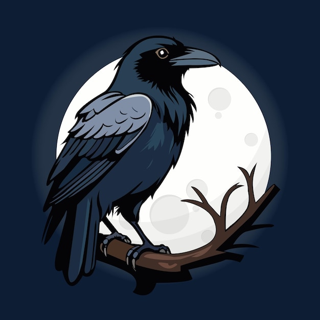 Vecteur la mascotte du corbeau