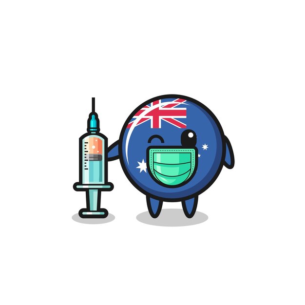 Mascotte du drapeau australien en tant que vaccinateur