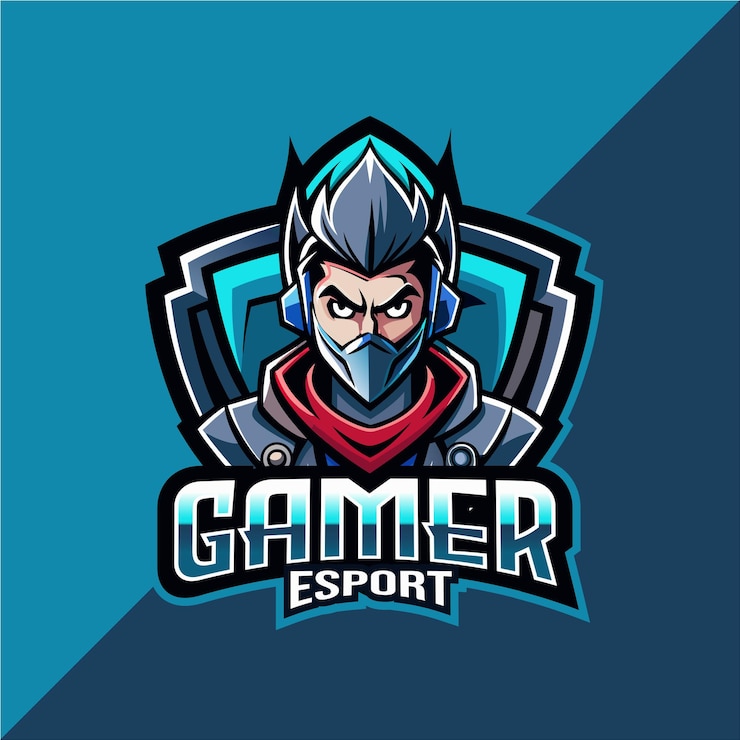 Vecteur la mascotte du joueur est le design du logo esport avec bouclier