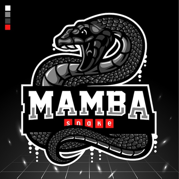 La Mascotte Du Serpent Mamba Noir. Logo Esport