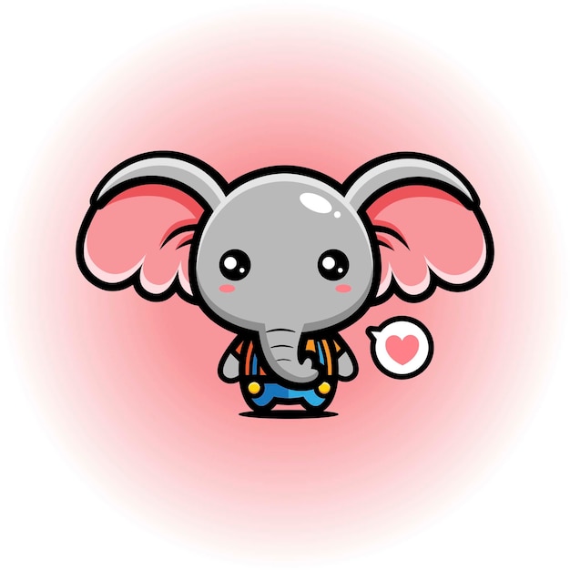 Mascotte D'éléphant Mignonne