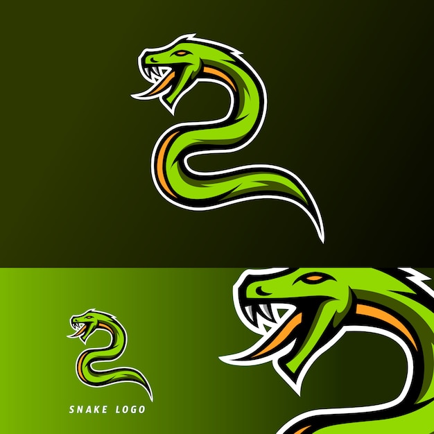 Vecteur mascotte esport pioson serpent vert logo