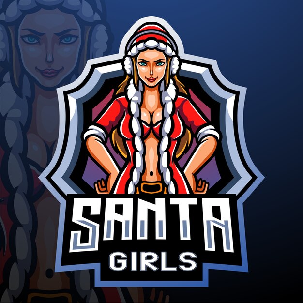 Mascotte De Fille De Santa. Création De Logo Esport