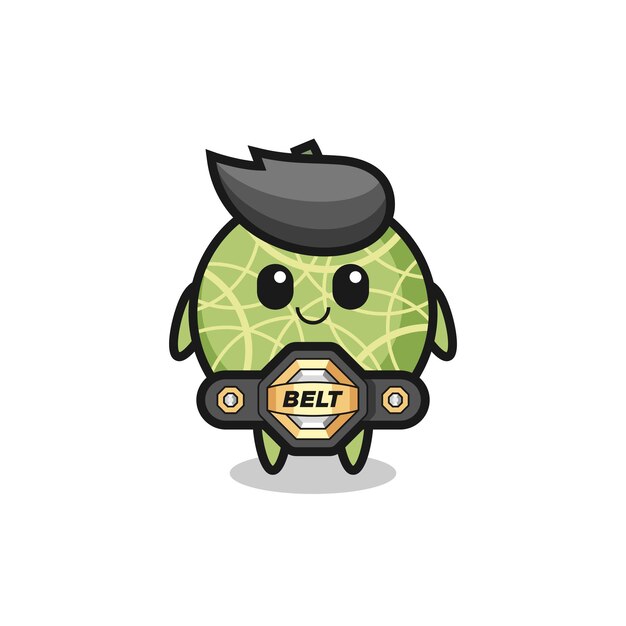 La Mascotte De Fruit De Melon De Combattant Mma Avec Une Conception De Style Mignon De Ceinture Pour L'élément De Logo D'autocollant De T-shirt