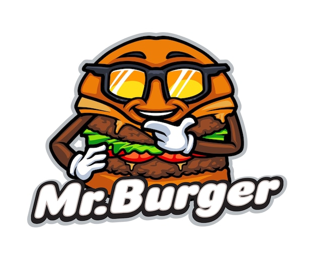 Vecteur mascotte de hamburger
