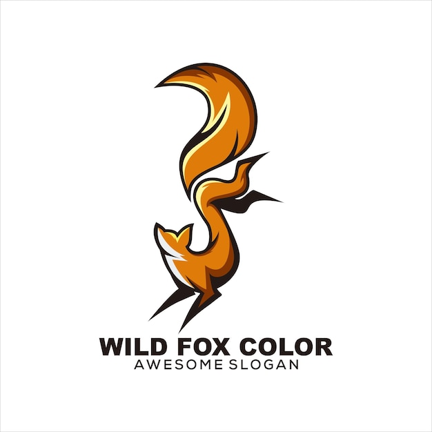 Mascotte Illustration Logo Coloré Renard