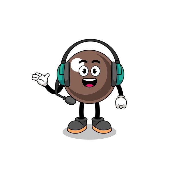 Mascotte Illustration De Perle De Tapioca En Tant Que Personnage De Service Client