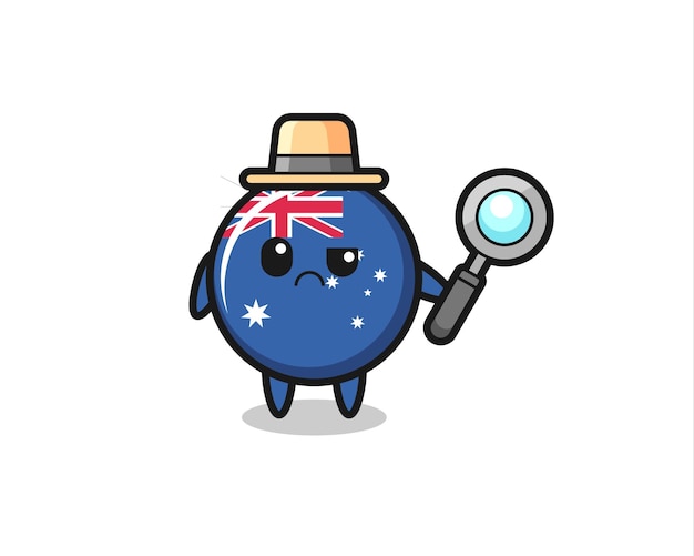 La Mascotte De L'insigne Mignon Du Drapeau Australien En Tant Que Détective