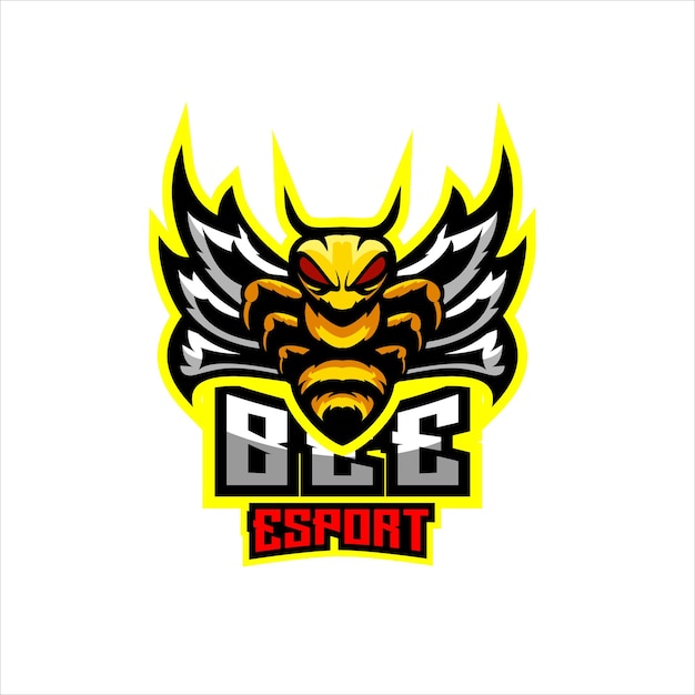 Mascotte de jeu de conception de logo d'abeille esport