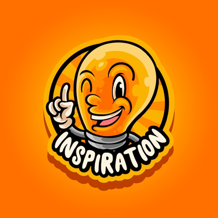 Vecteur mascotte de lampe d'inspiration