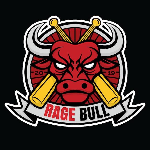 Mascotte Logo Baseball Rage Bull