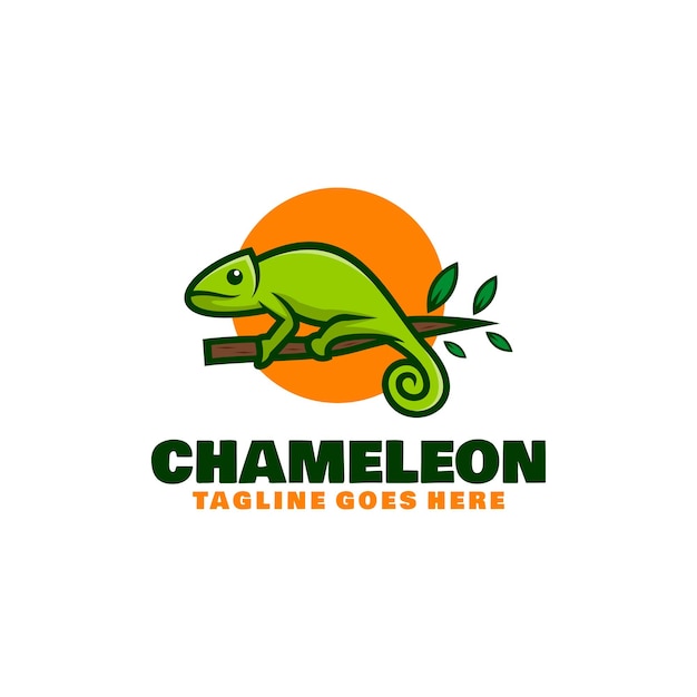 Mascotte de logo caméléon