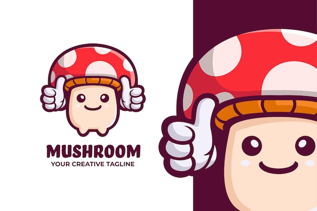 Mascotte De Logo De Champignon Mignon Drôle