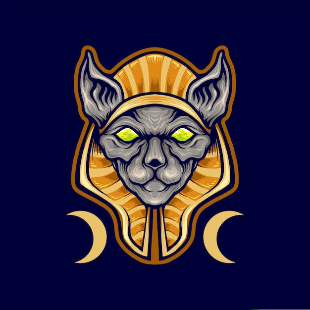 Mascotte de logo de chat Spinx égyptien