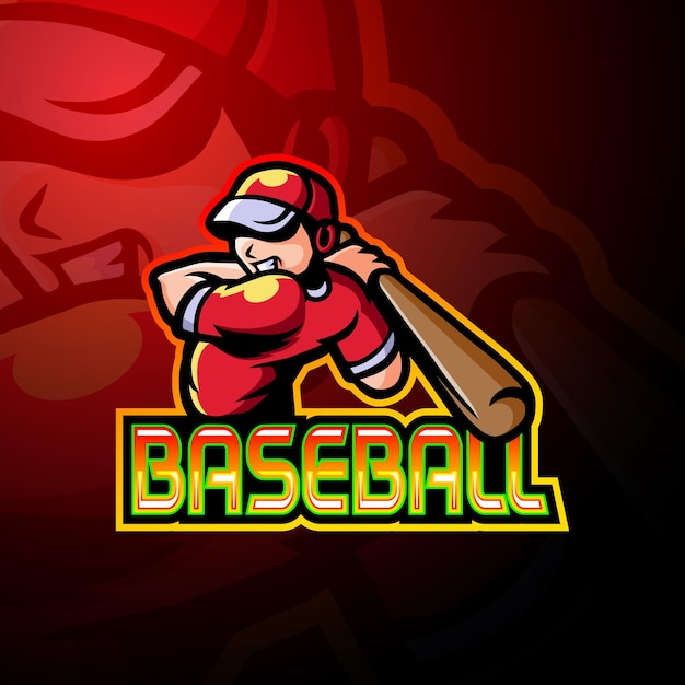 Mascotte De Logo Esport Joueur De Baseball