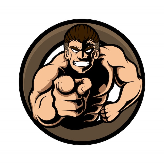 Mascotte Logo Homme Musclé