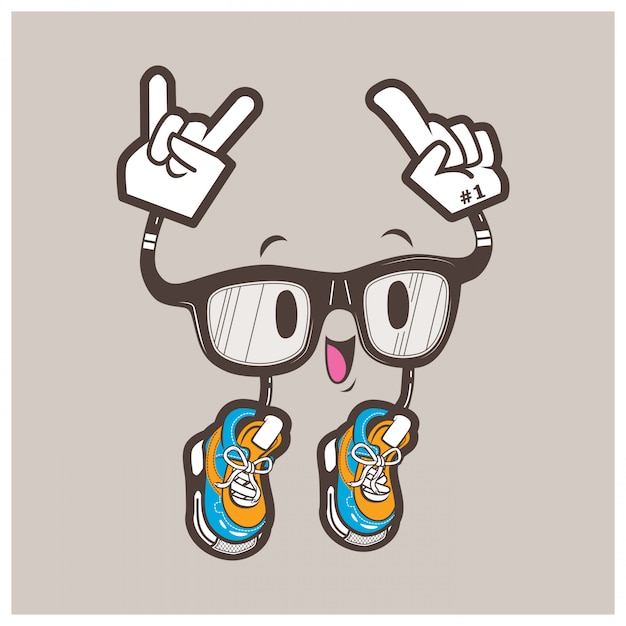 Mascotte De Lunettes Nerd Cool