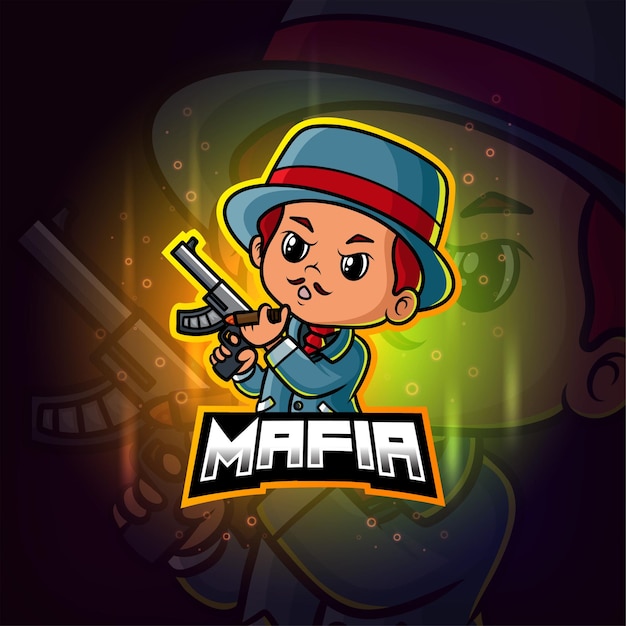 Mascotte Mafia Esport Logo Coloré