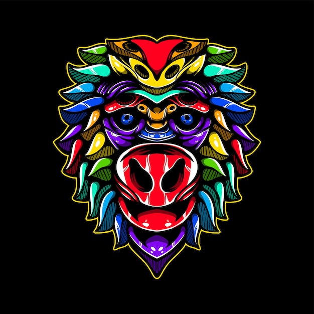 Mascotte De Motif De Singe Décoratif Coloré Lolipop