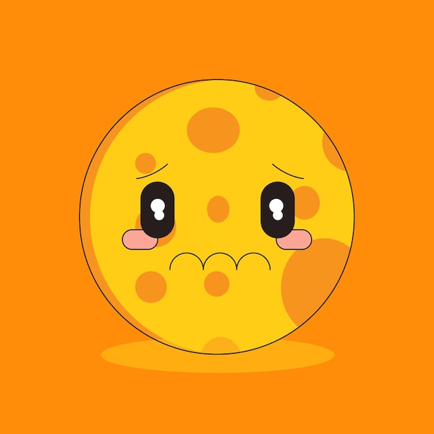 Vecteur mascotte orange avec une expression triste