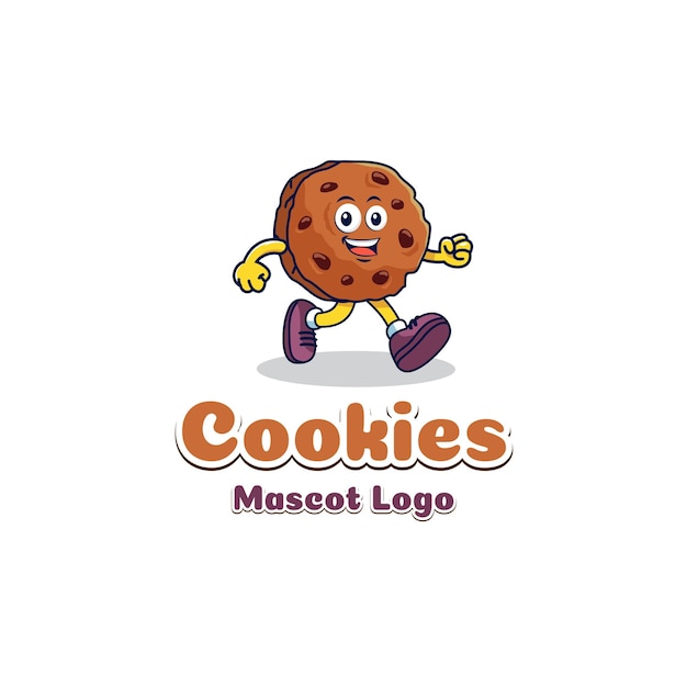 Mascotte de personnage de cookie mignon avec des effets de texte modifiables