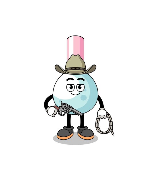 Mascotte De Personnage De Coton-tige En Guise De Cow-boy