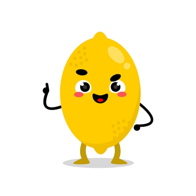 Mascotte De Personnage Mignon Citron Heureux