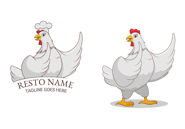 Mascotte Avec Personnage De Poulet Blanc