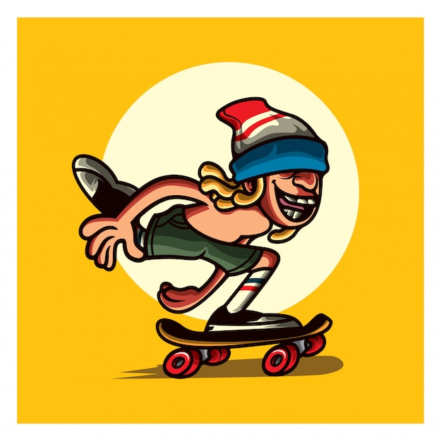 Mascotte De Personnage Skaterboy