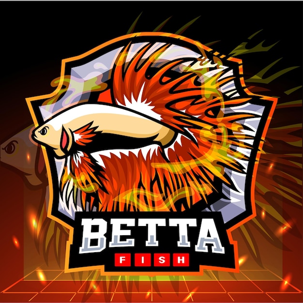 Mascotte de poisson Betta. création de logo esport