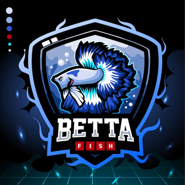 Mascotte De Poisson Betta. Logo Esport