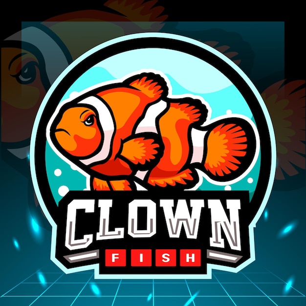 Mascotte De Poisson Clown. Création De Logo Esport.