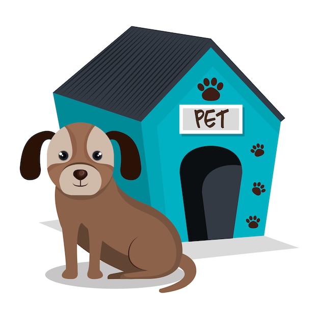 mascotte pour animaux de compagnie isolé icône illustration de vecteur pour le dessin