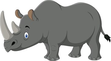 Vecteur mascotte de rhinocéros de dessin animé