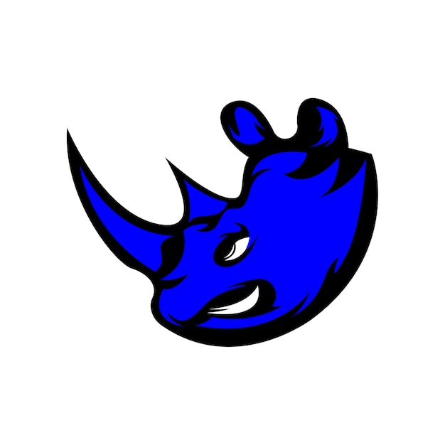 Vecteur mascotte de rhinocéros. modèle de logo de sport.