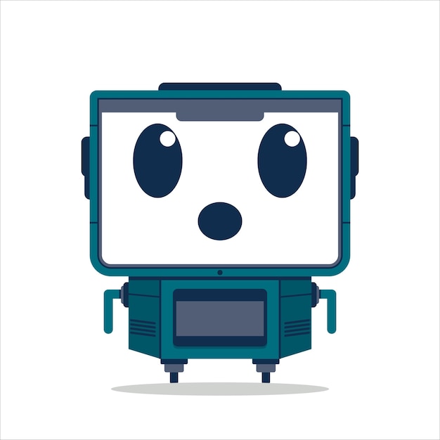 Mascotte De Robot Avec Une Expression Surprise