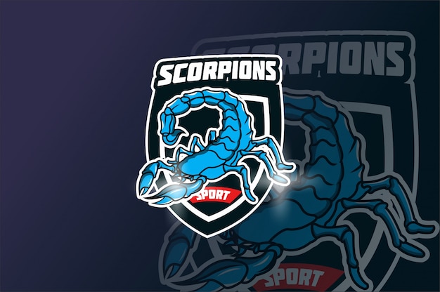 Mascotte De Scorpion Pour Le Logo De Sports Et D'esports Isolé Sur Fond Sombre