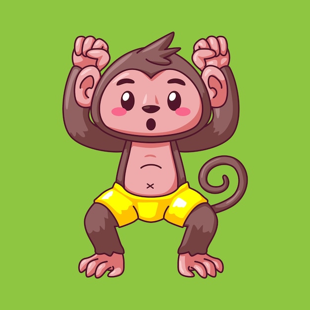 Vecteur mascotte de singe mignon