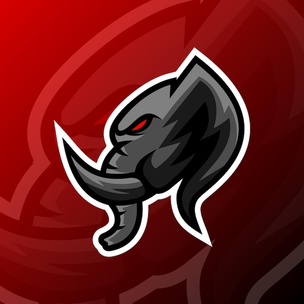 Mascotte De Tête D'éléphant Avec Style De Logo Esport