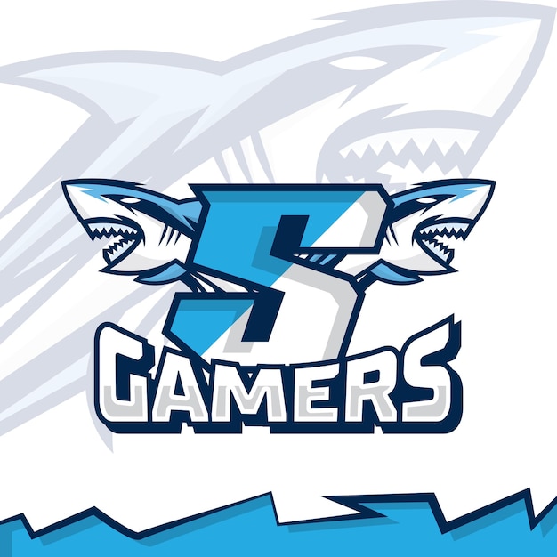 Mascotte De Tête De Requin Sur Le Modèle D'illustration De La Lettre S Création De Logo Esport Logo De Joueur Logo De Streamer