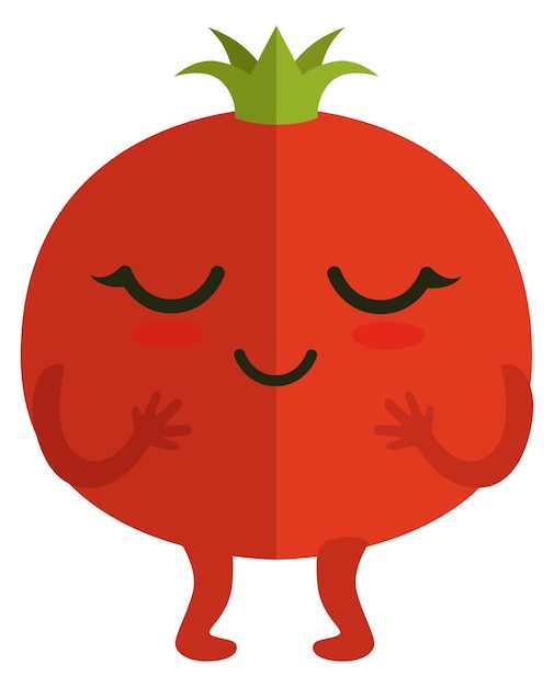 Mascotte De Tomate Kawaii Personnage De Légume Mûr Rouge