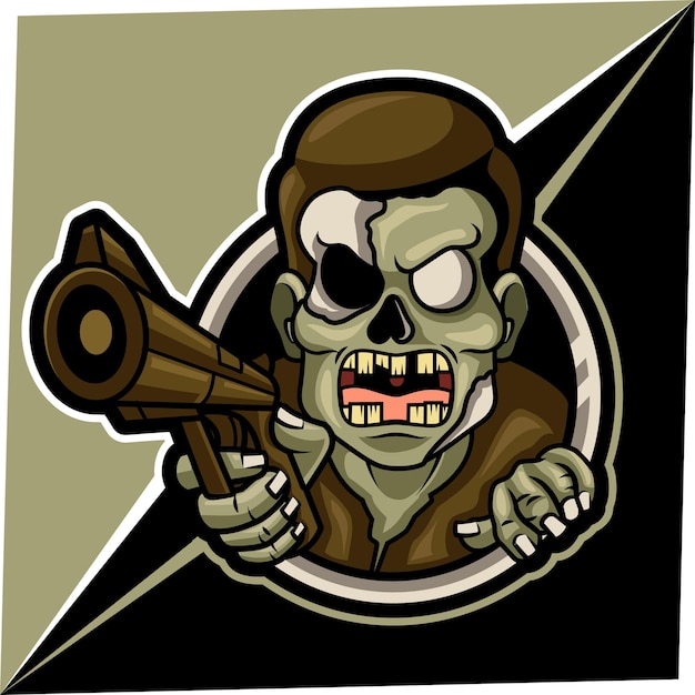 Mascotte De Zombie Pour Le Logo Du Sport Et De L'esport