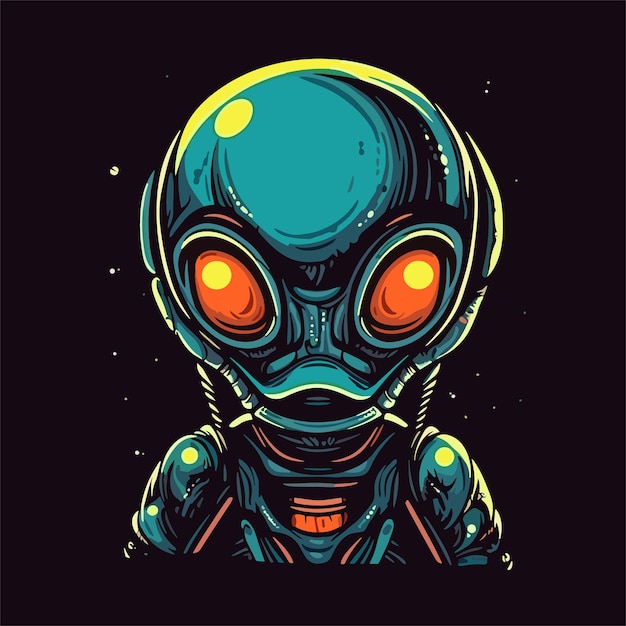 Mascottes de logo Alien Pop Art