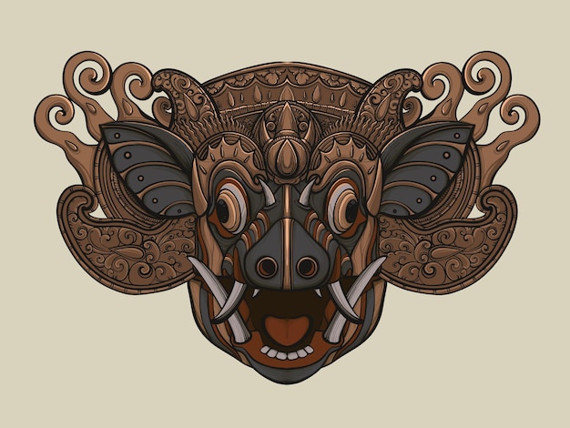 Masque Balinais Barong Bangkung Art et culture balinais