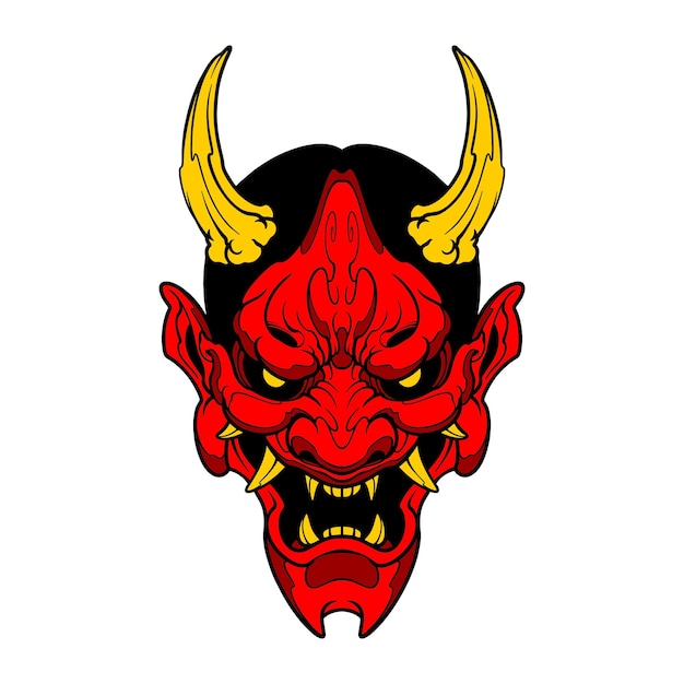masque de démon corne d'or