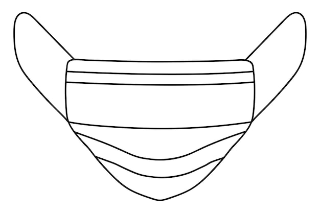 Masque facial médical Équipement de protection individuelle contre l'infection à coronavirus COVID19 Sketch