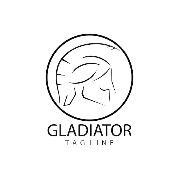 Masque De Gladiateur Casque Spartiate Logo Modèle Vecteur Icône Design